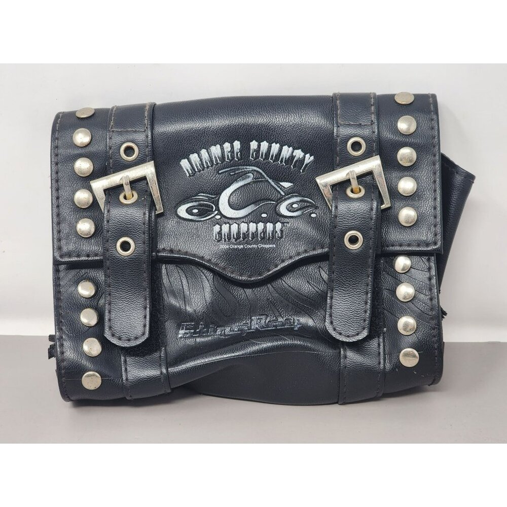 Orange County Choppers Black Leather Bag/Wallet Studs Adjustable Straps